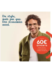 Prospectus Les opticiens mutualistes DRANCY : Jusqu'a 60€* offerts sur l’achat d’une monture + verres antireflets