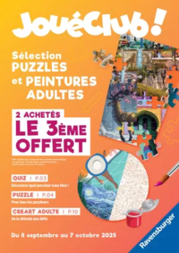 Prospectus JouéClub PARIS-12 : Sélection PUZZLES et PEINTURES ADULTES