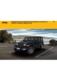 Prospectus Jeep Lievin : WRANGLER 4XE HYBRIDE RECHARGEABLE SAHARA 2.0 TURBO T4 280KW (380CH) BVA8