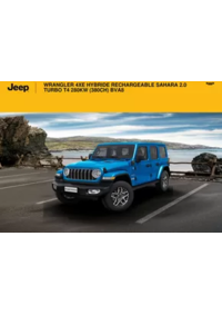 Prospectus Jeep Foulayronnes : WRANGLER 4XE HYBRIDE RECHARGEABLE SAHARA 2.0 TURBO T4 280KW (380CH) BVA8
