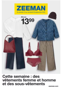 Prospectus Zeeman Barentin : Cette semaine : des vêtements femme et homme et des sous-vêtements