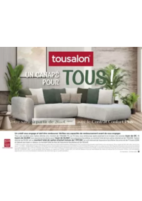 Prospectus Tousalon Castres : Opération Reprise Tousalon Jusqu’à 1 500€ de reprise sur votre ancien canapé