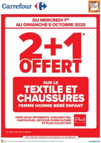 Prospectus Carrefour NIORT : A SAISIR, 2+1 OFFERT SUR LE TEXTILE !