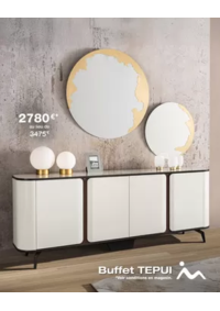Prospectus Monsieur meuble ARRAS : En PROMOTION* ce mois-ci : Élégant et fonctionnel, le buffet TEPUI à 2 780 € au lieu de 3 475 € s’in