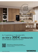 Prospectus UBALDI : Siemens vous rembourse de 50 € à 300 € sur une sélection d’appareils