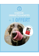 Promos et remises  : 9 sacs de croquettes achetés + 1 sac OFFERT