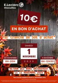 Prospectus E.Leclerc VERMELLES : BON DACHAT NOVEMBRE