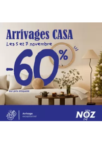 Prospectus Noz Clisson : Mobilier, décoration et linge de maison, à -60% du prix CASA
